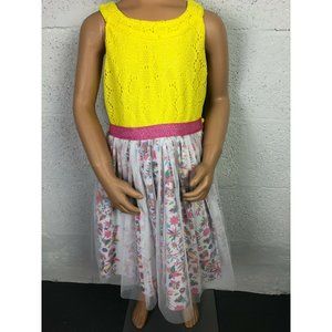 Sweet Heart Rose Yellow Floral Printed Dress Size 6X
